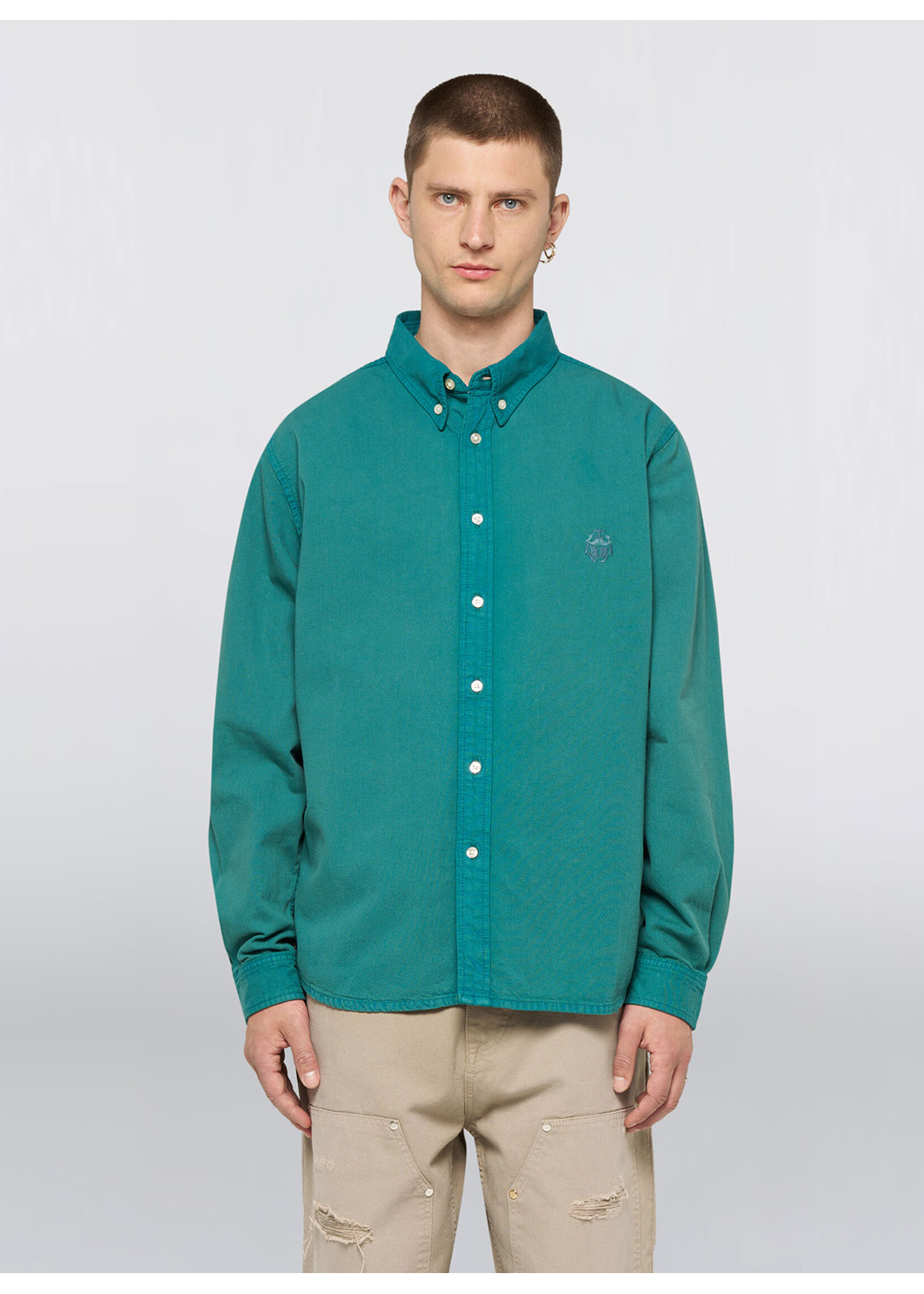 Edwin Arlo Shirt LS Blue Mediterranea Overdyed I036463