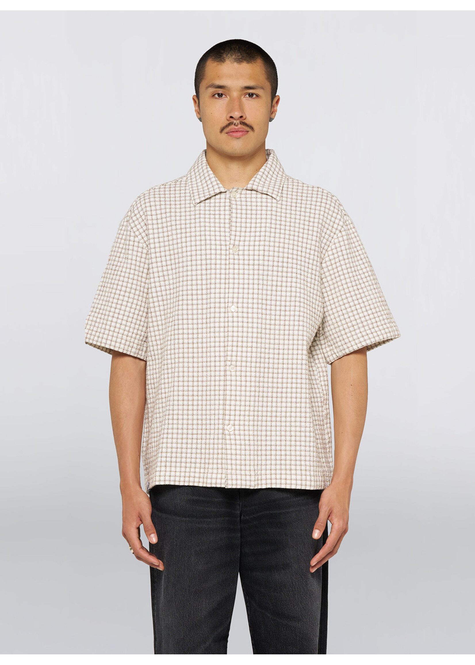 Edwin Zed Shirt SS White Brown I036606