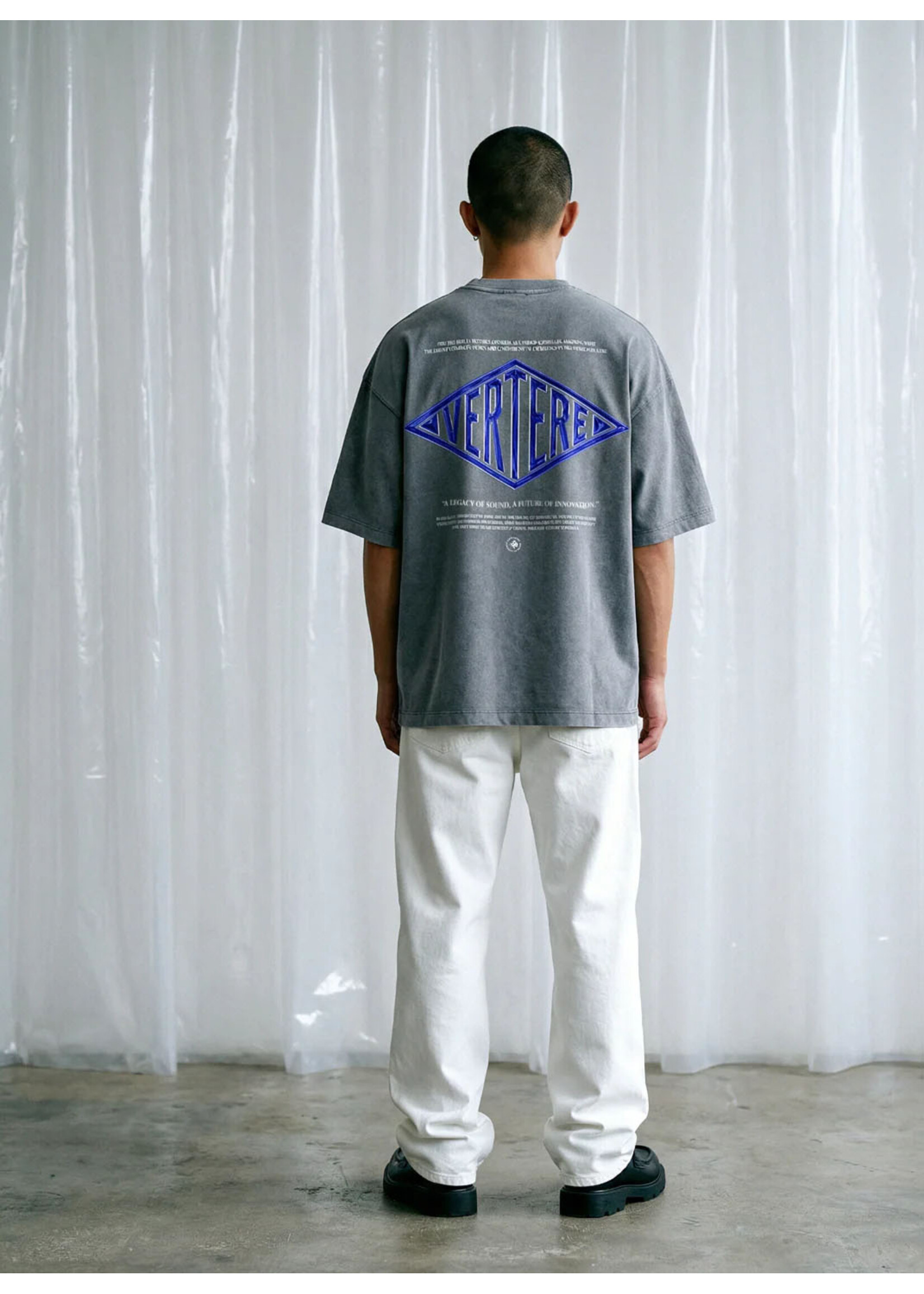 Vertere Berlin Corporate Logo T-shirt Washed Grey VER-T343-WSDGREY