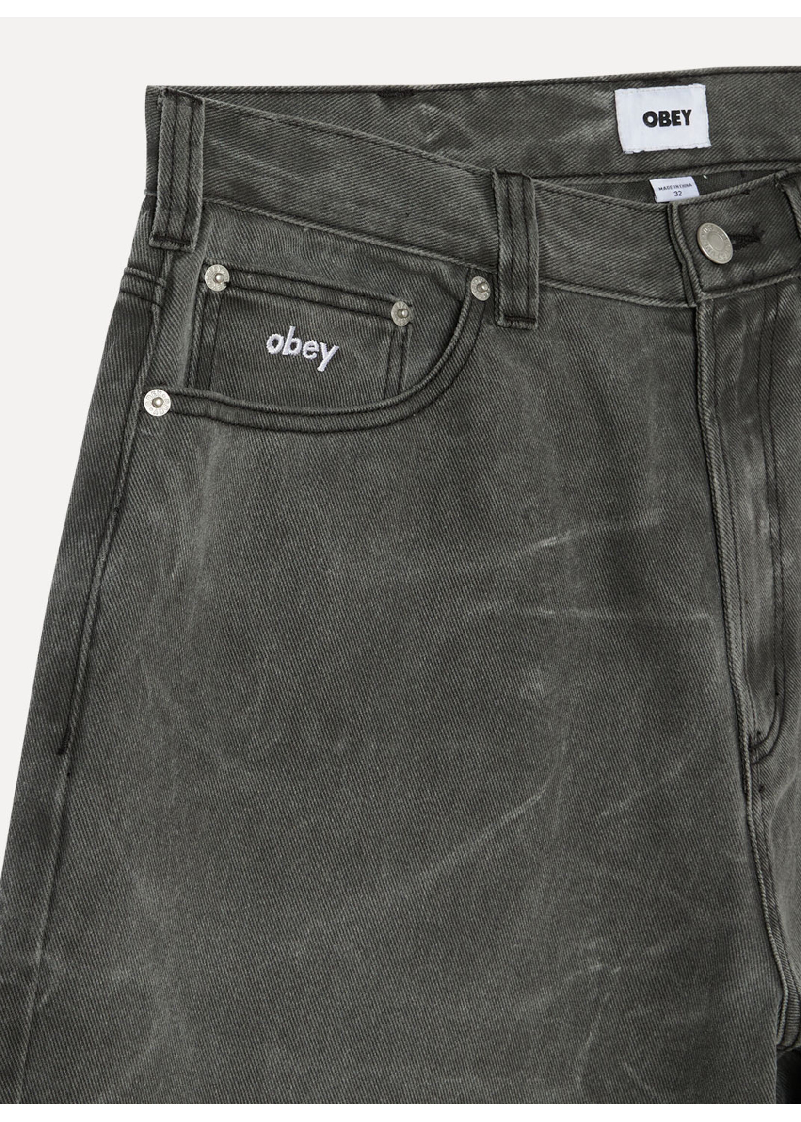 Obey Bigwig Baggy Denim Short Black Wrinkle Wash 172100109-BWA