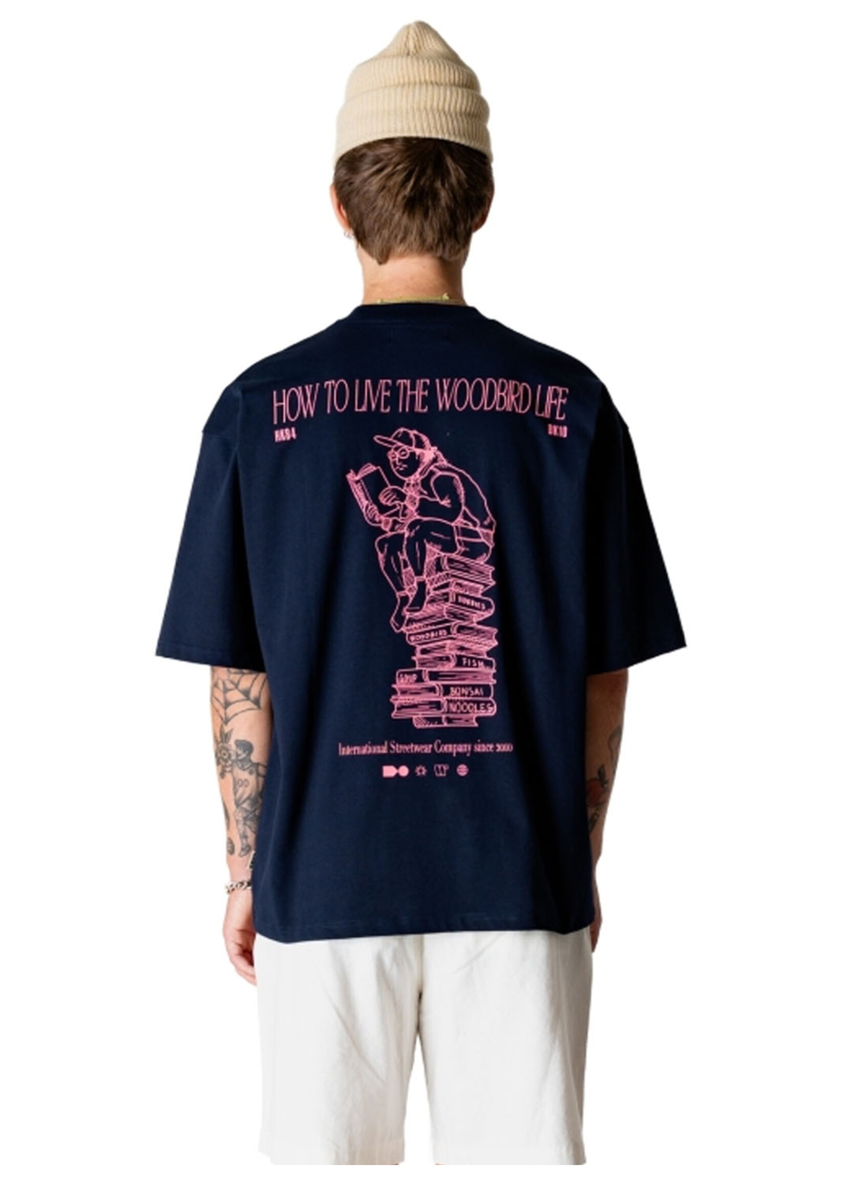 Woodbird WBBeam Book Tee Dark Navy 2616-405