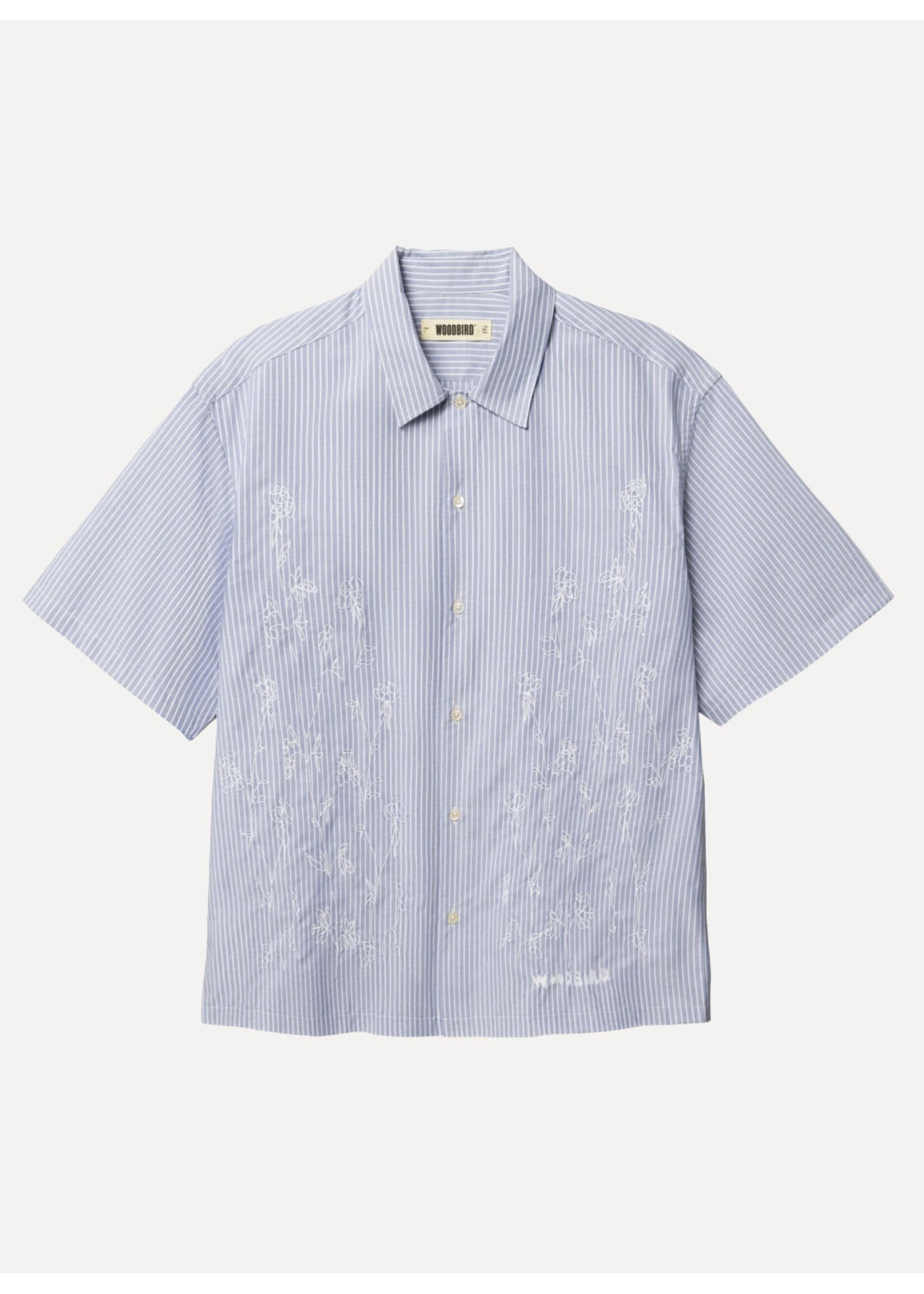 Woodbird WBWang Ox Flower Shirt Light Blue 2616-704