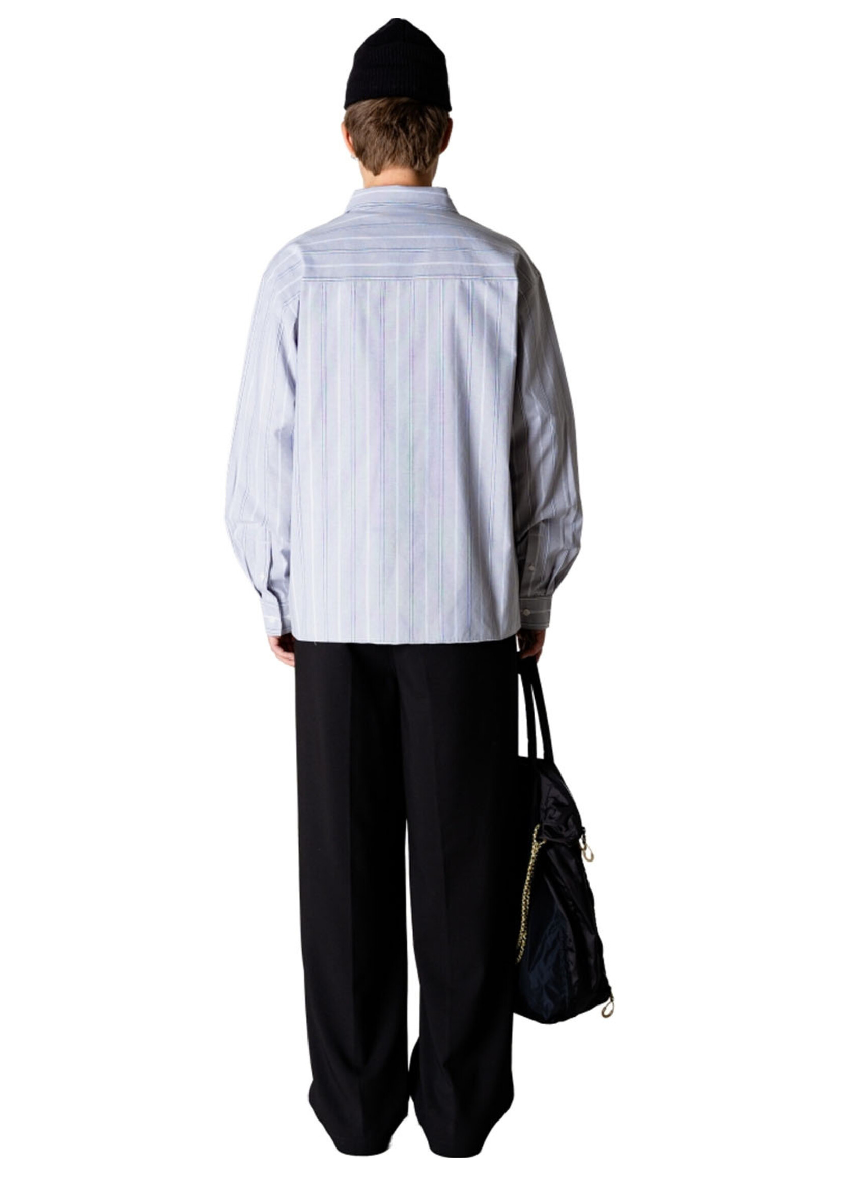 Woodbird WBBuzo Big Stripe Shirt Grey Stripe 2616-710