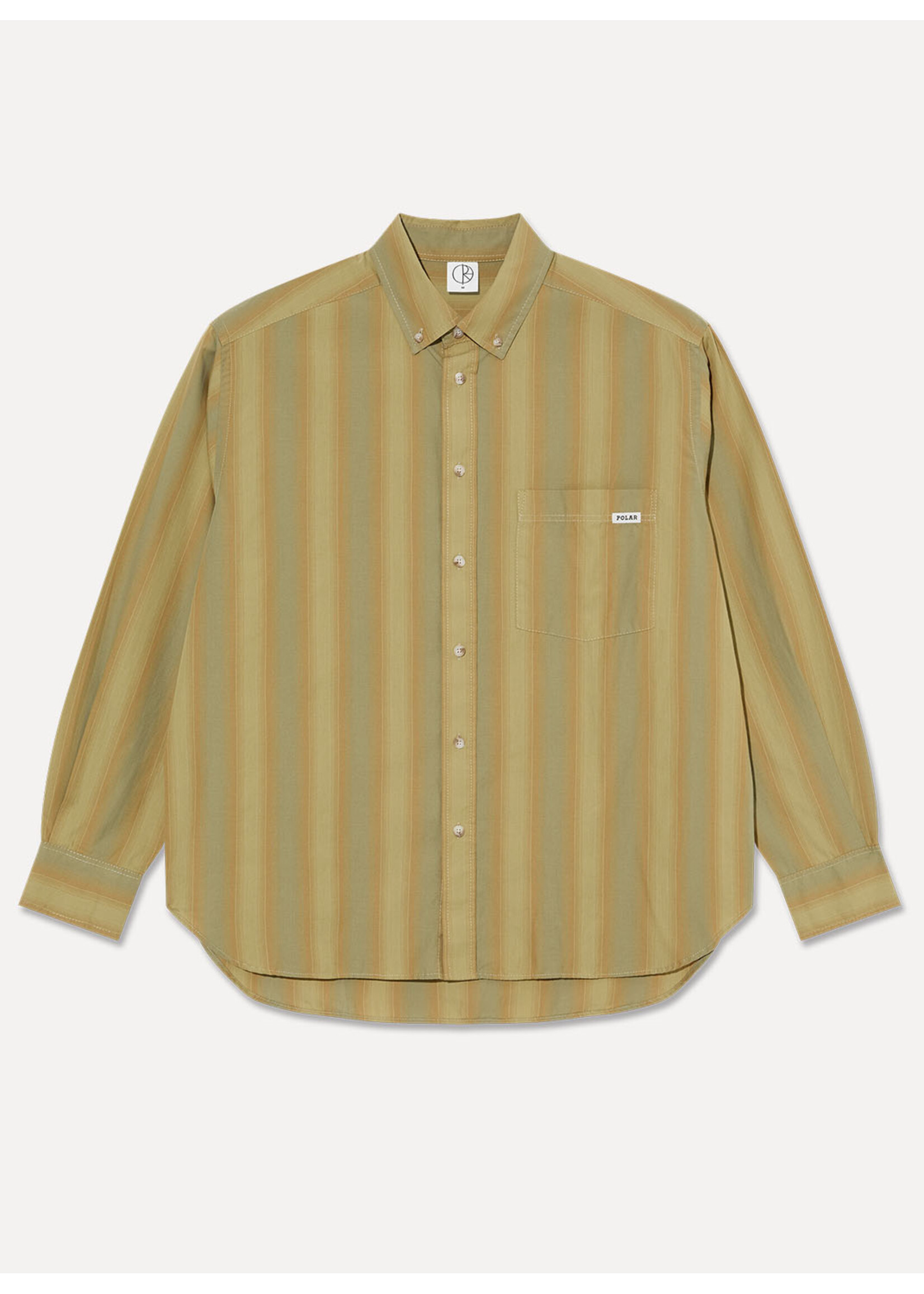 Polar Skate Co. Ben LS Shirt Green Stripe