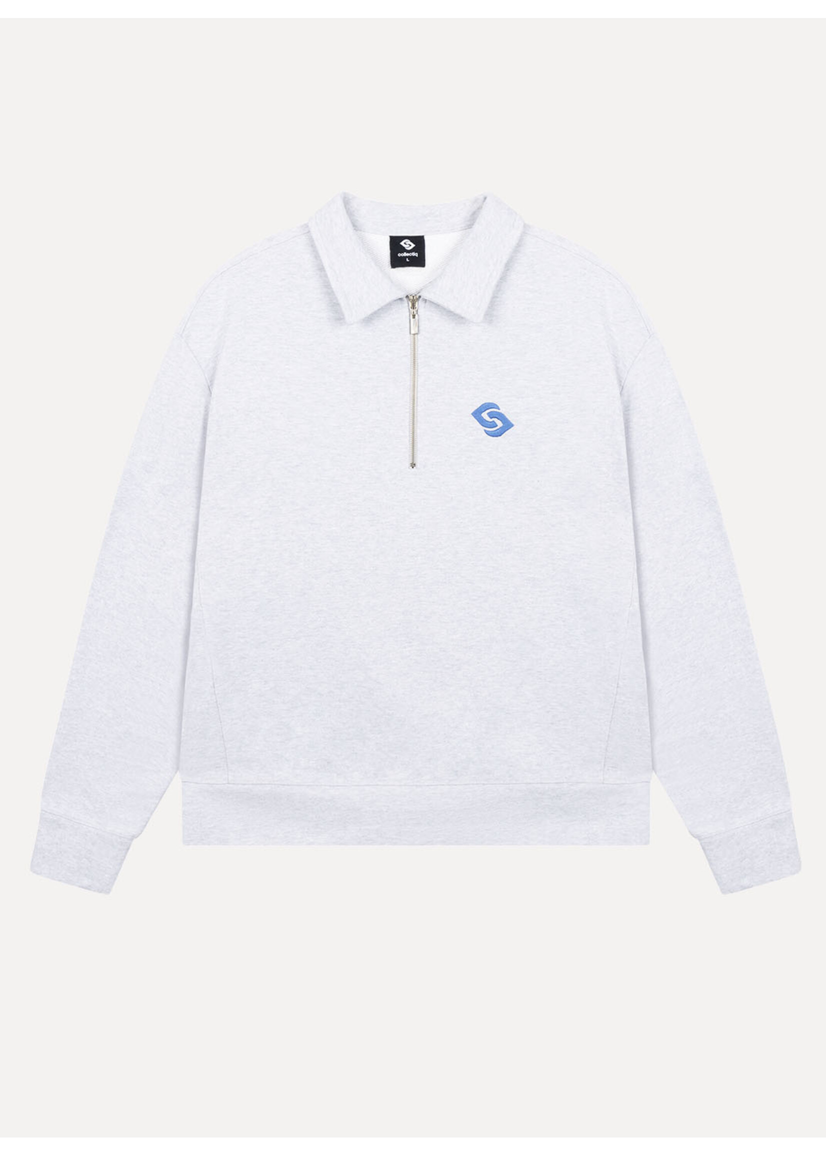 Collectiq Derby Stakes Half Zip Light Gray Marl CC62008