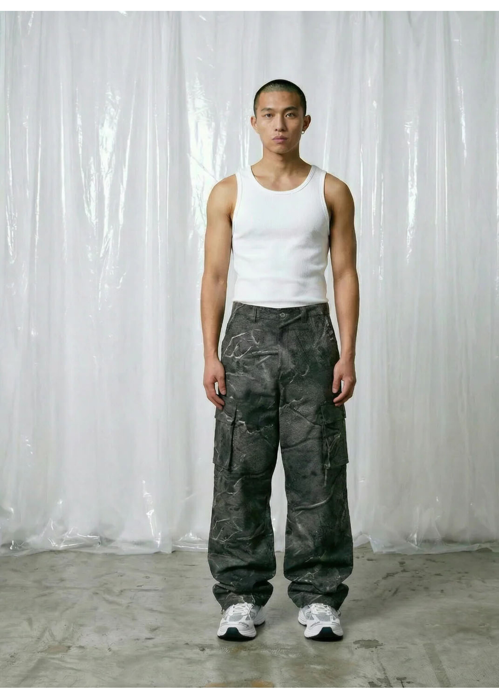 Vertere Berlin Tetra AOP Cargo Pant Black VER-P77-BLK