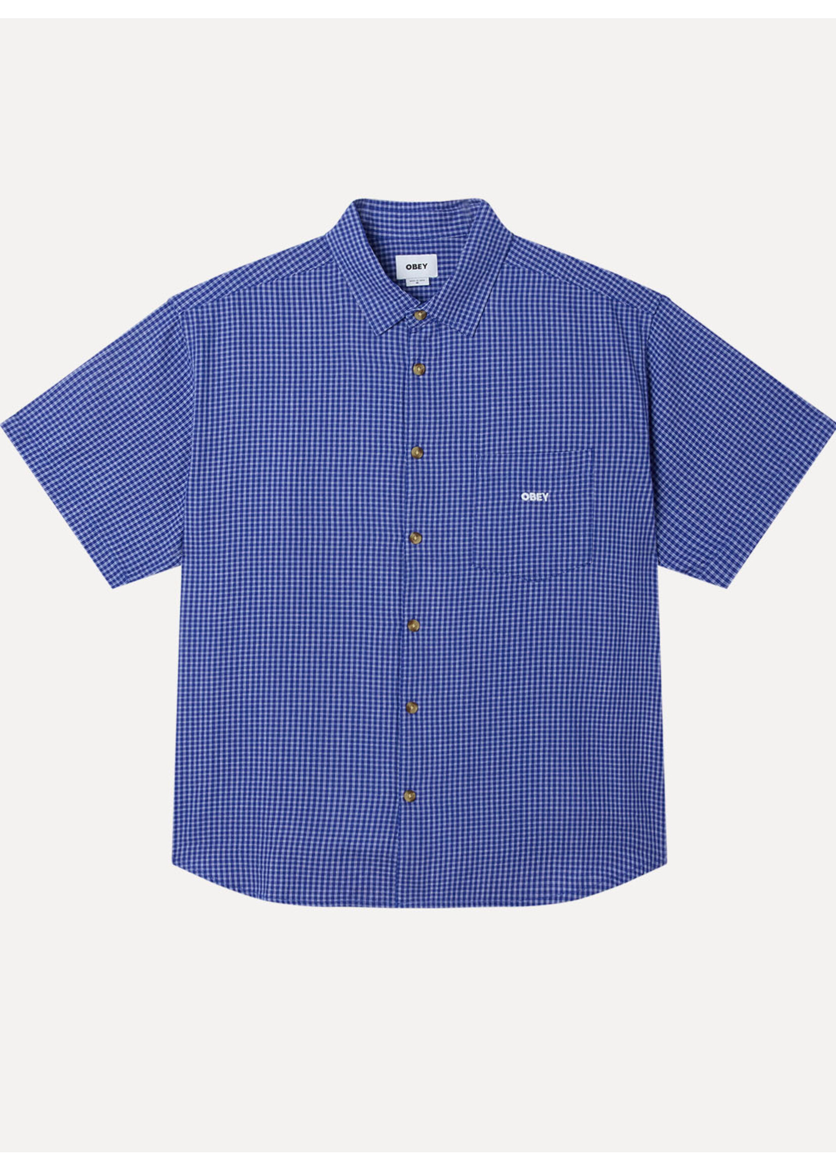 Obey Bigwig Frank Woven Shirt Surf Blue Multi 181210464-SFB