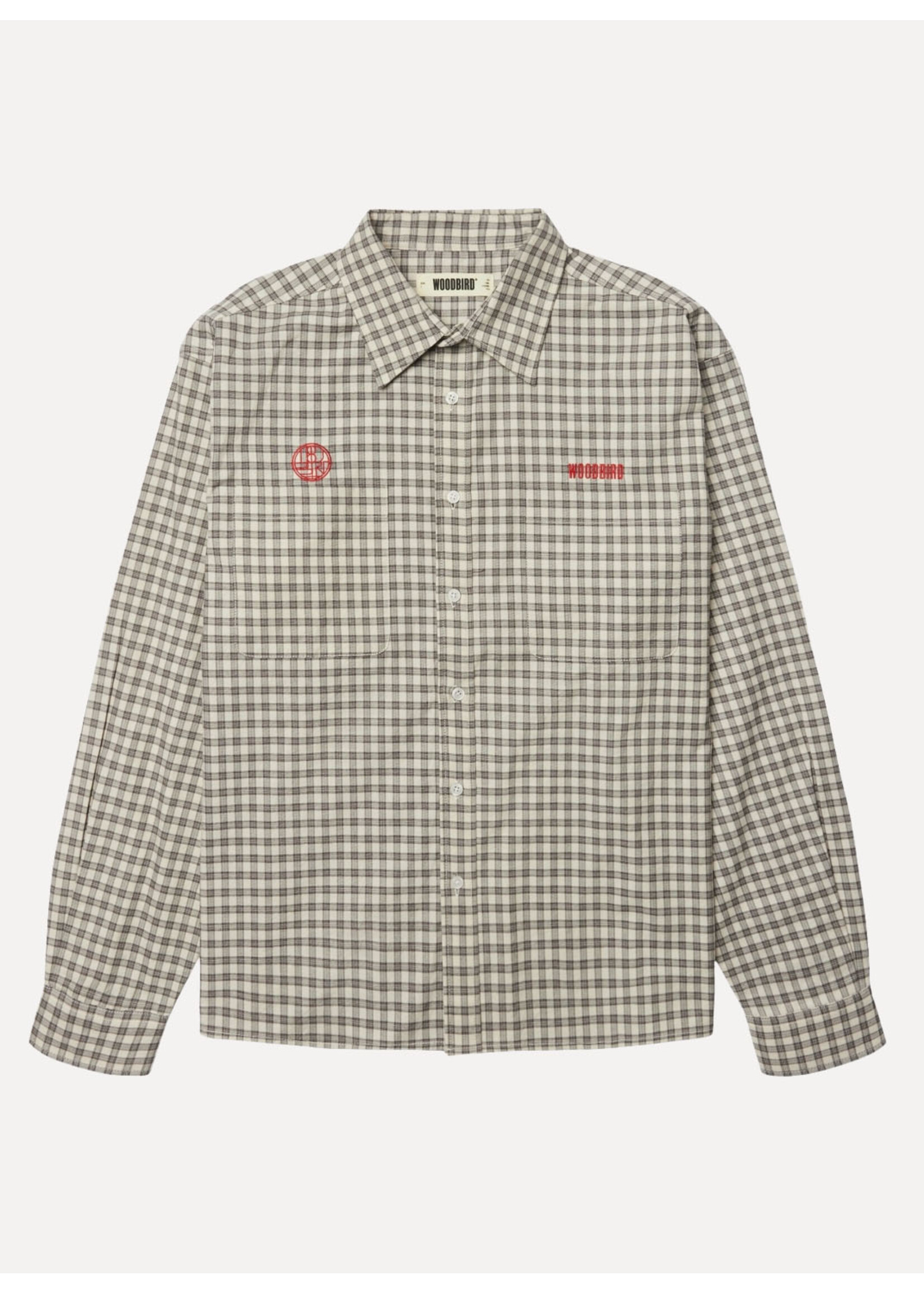 Woodbird WBBuzo EMB Check Shirt Off White 2636-702