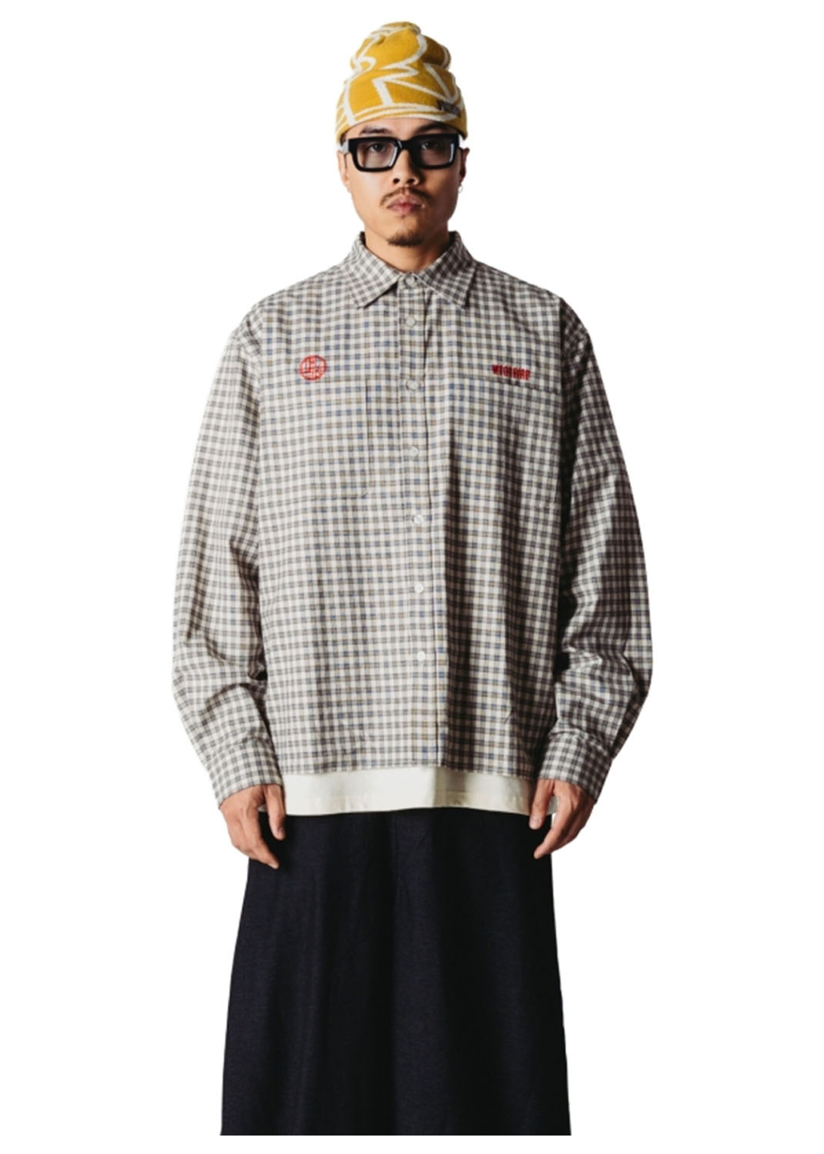 Woodbird WBBuzo EMB Check Shirt Off White 2636-702