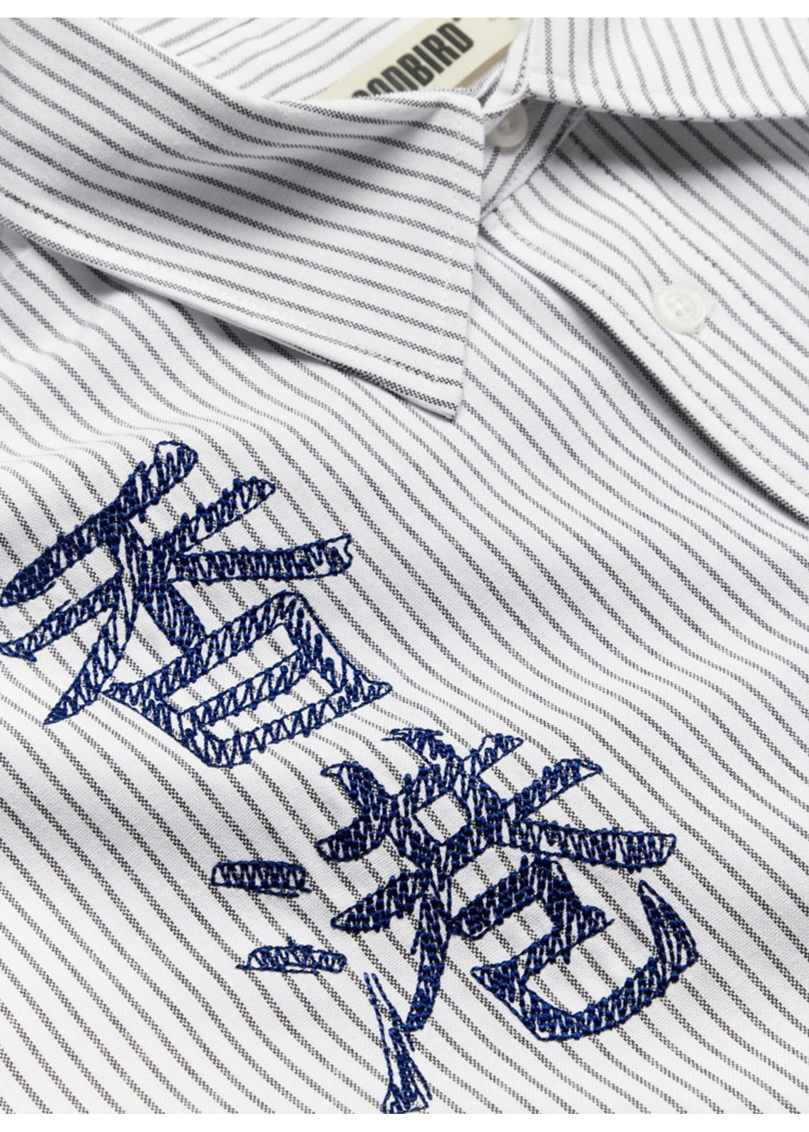 Woodbird WBXing Ox Writing Shirt White-Navy 2636-707