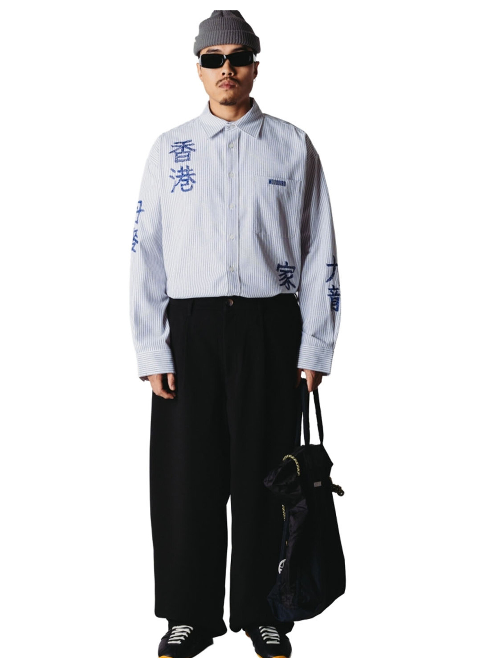 Woodbird WBXing Ox Writing Shirt White-Navy 2636-707
