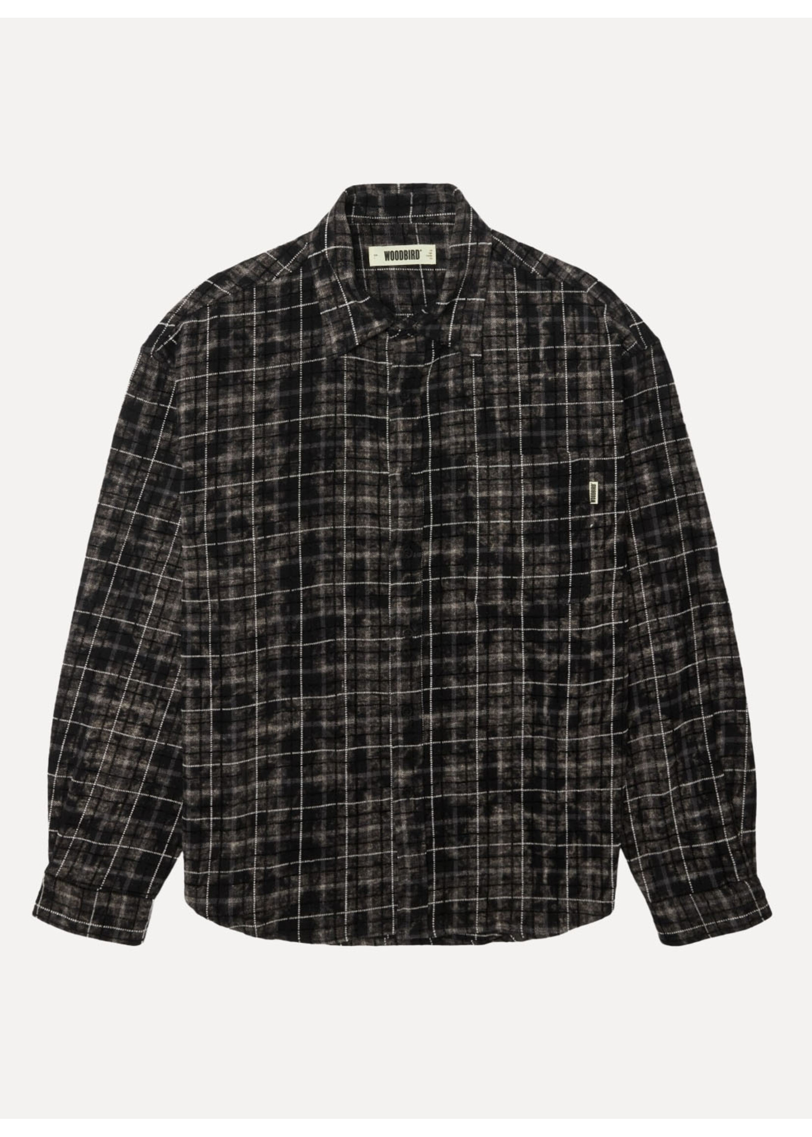 Woodbird WBJong Wash Check Shirt Black-White 2636-709