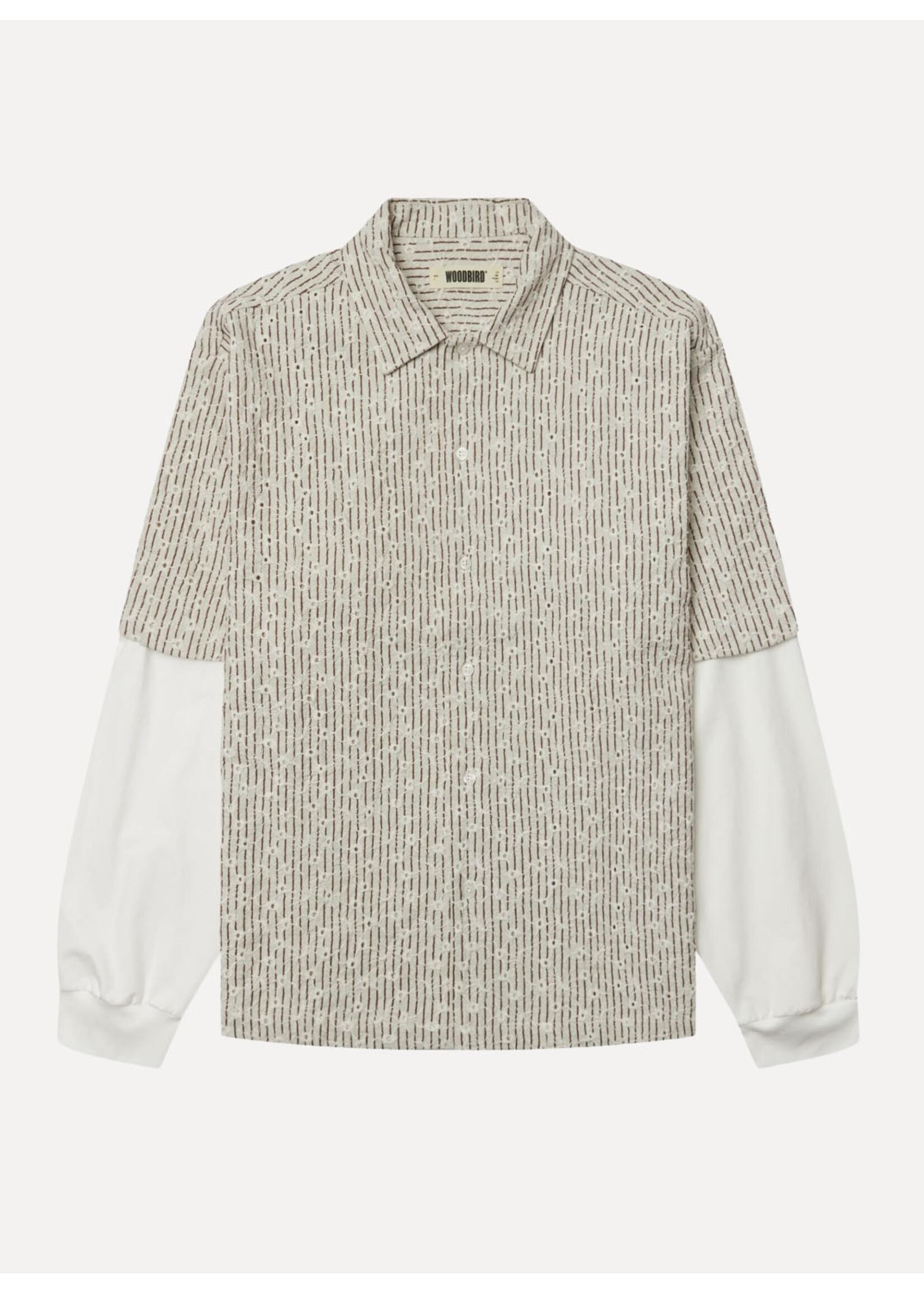 Woodbird WBWang J Sleeve Shirt Off White 2636-713