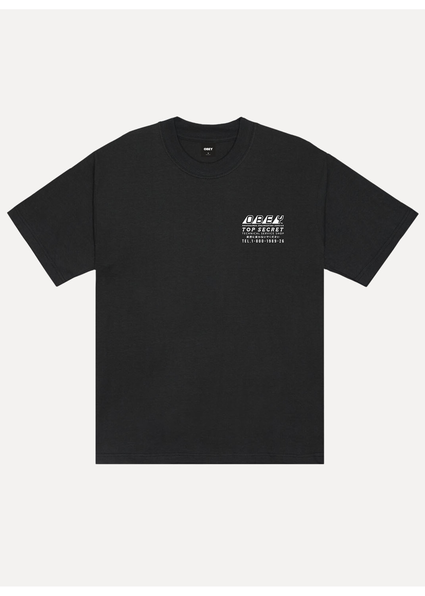 Obey Obey Top Secret Vintage Tee Black 168024466-VBL