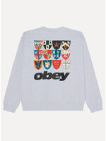 Obey Shields Extra Heavy Crew Ash Grey 111600100-AGRY
