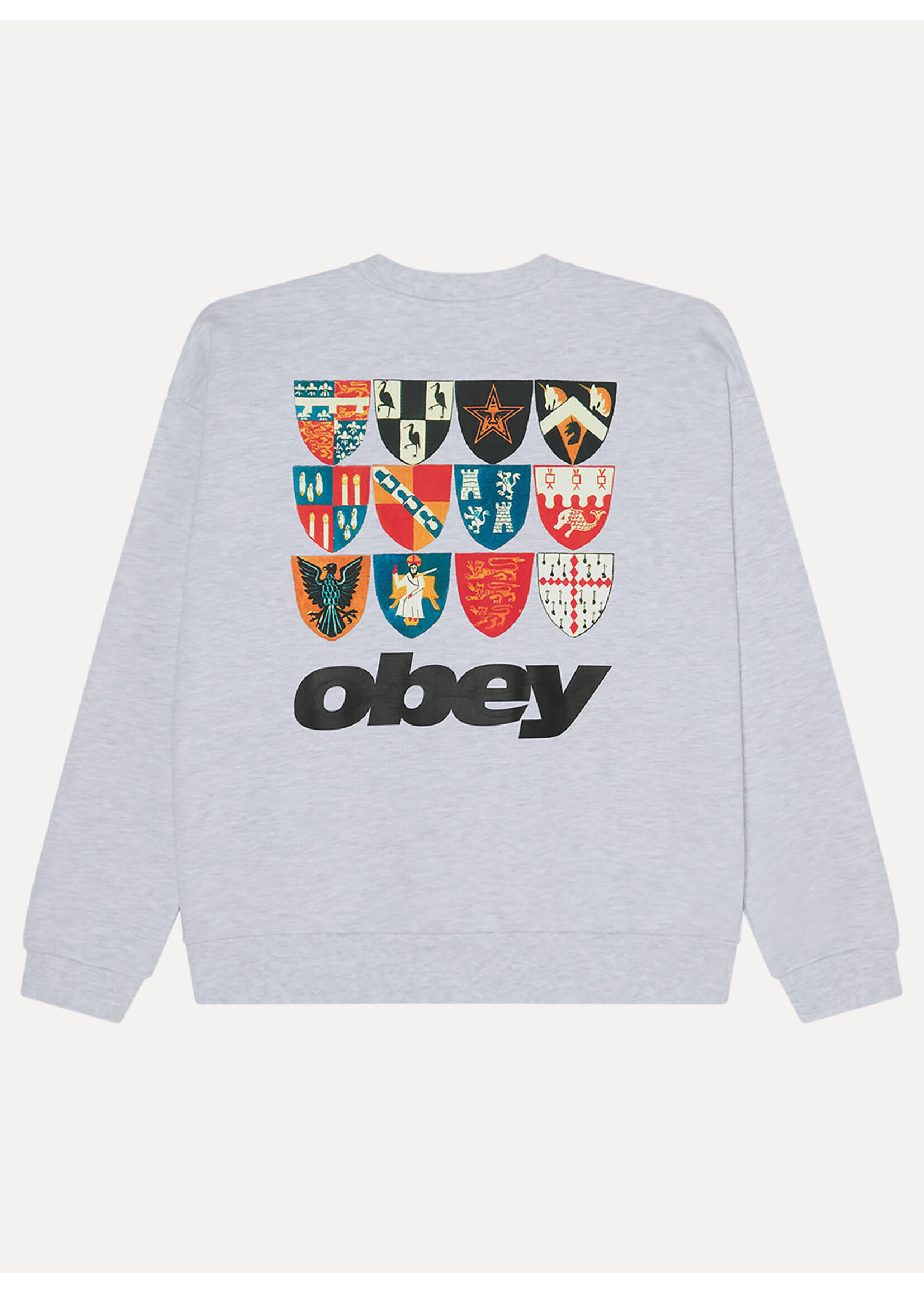 Obey Shields Extra Heavy Crew Ash Grey 111600100-AGRY