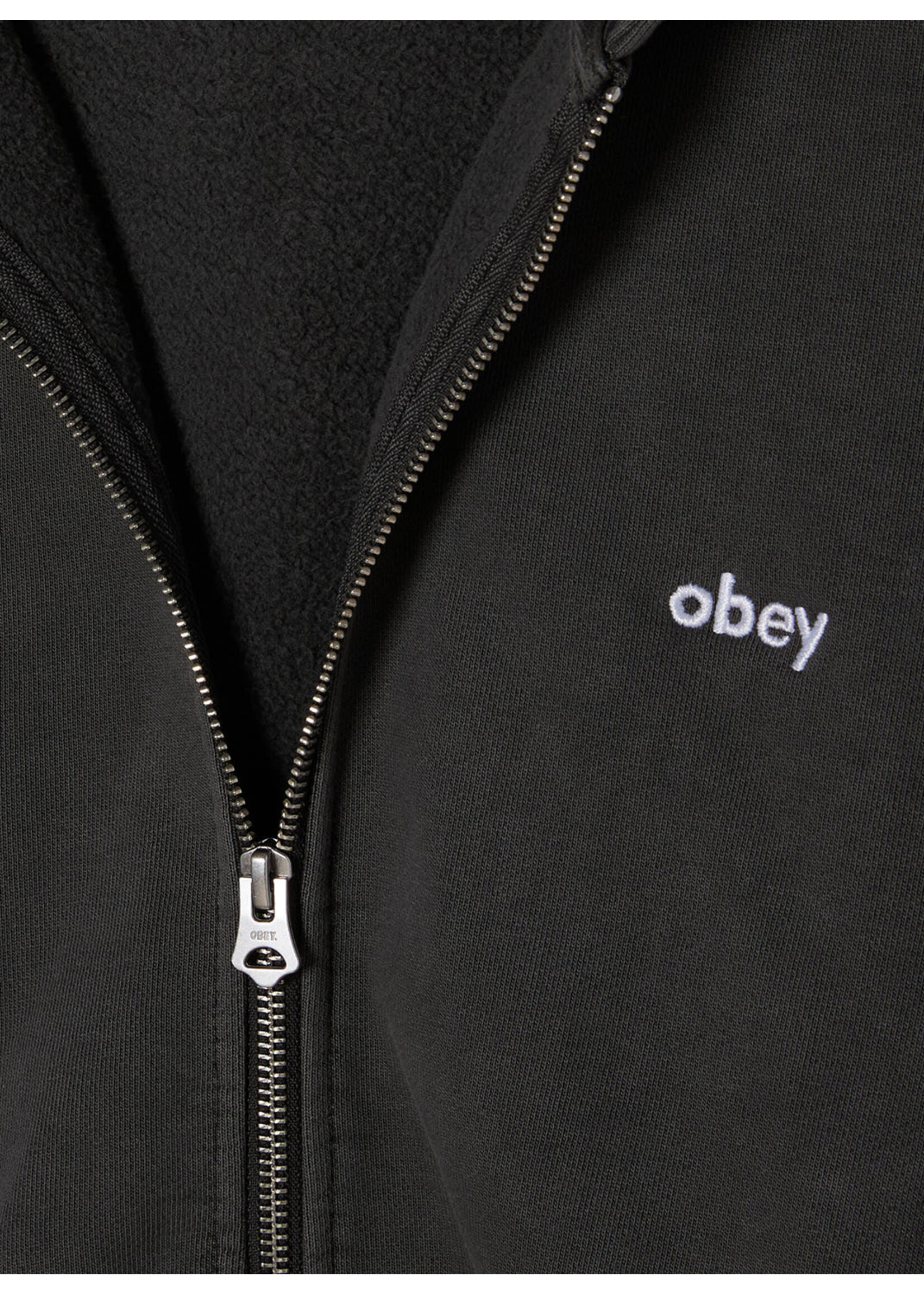 Obey Lowercase Pigment Zip Hood Pigment Digital Black 112460019-DIB