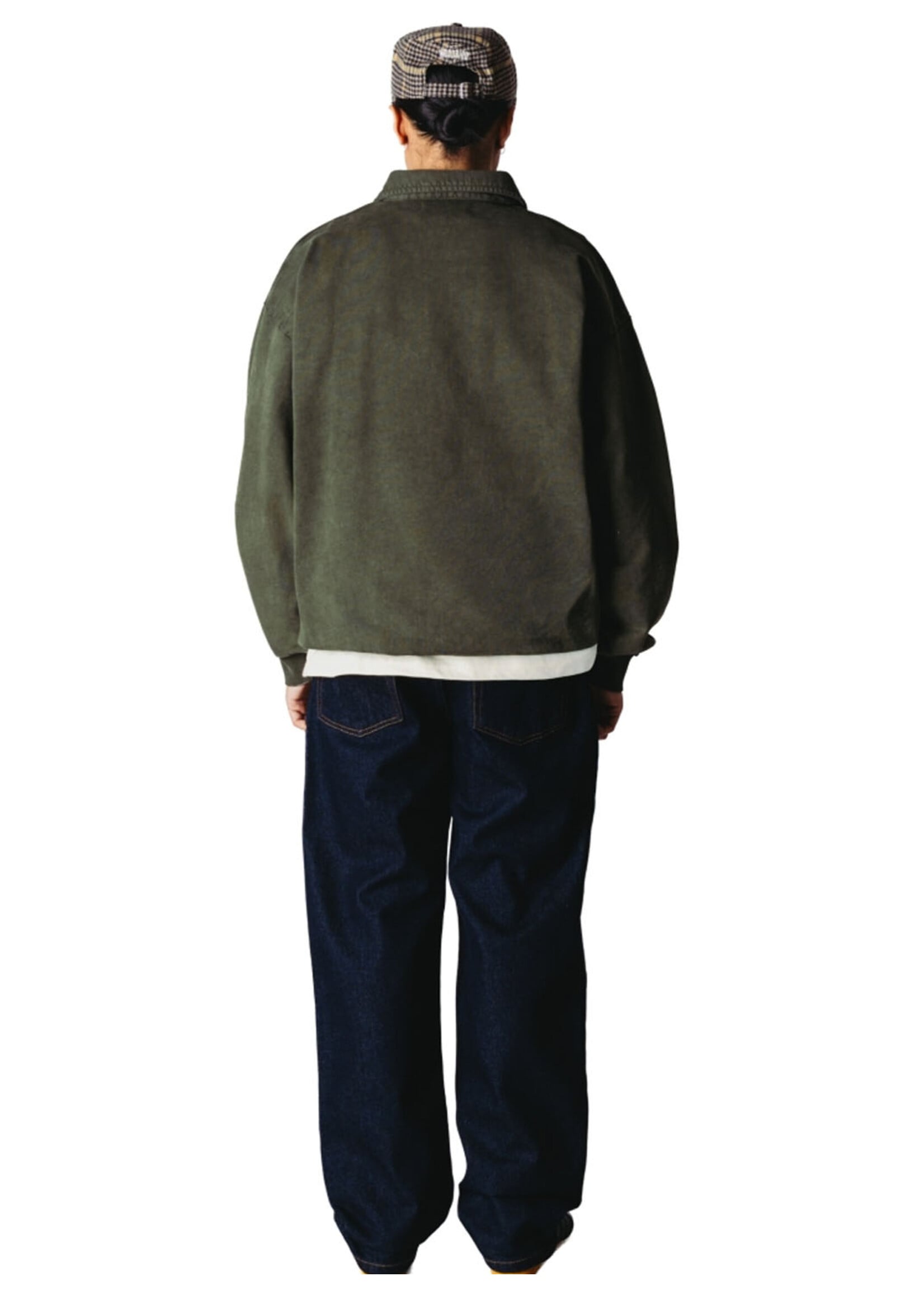 Woodbird WBLoke Washed Zip Polo Dark Olive 2636-610