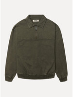 Woodbird WBLoke Washed Zip Polo Dark Olive 2636-610