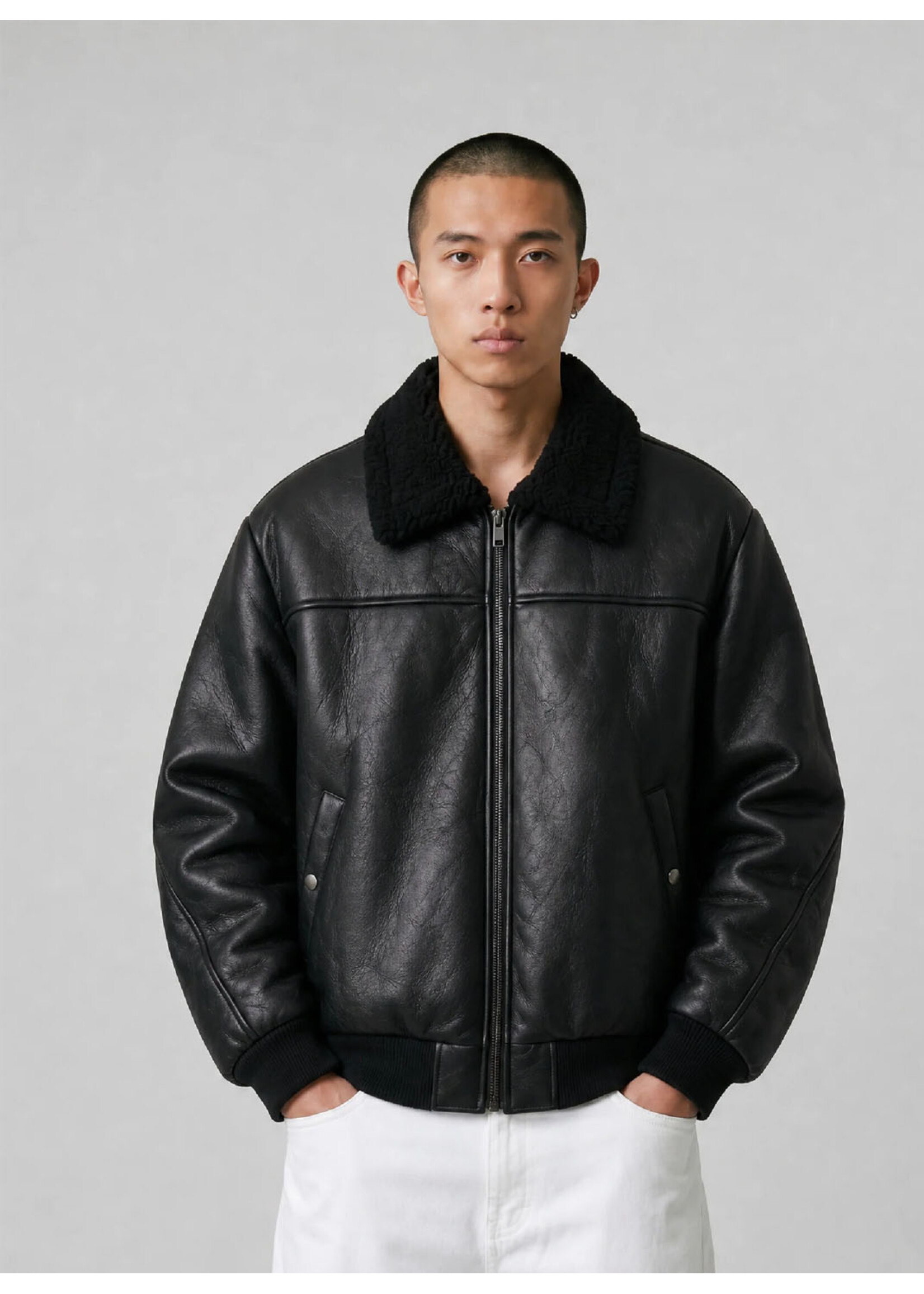 Vertere Berlin Sector Faux Leather Jacket Black VER-J59-BLK