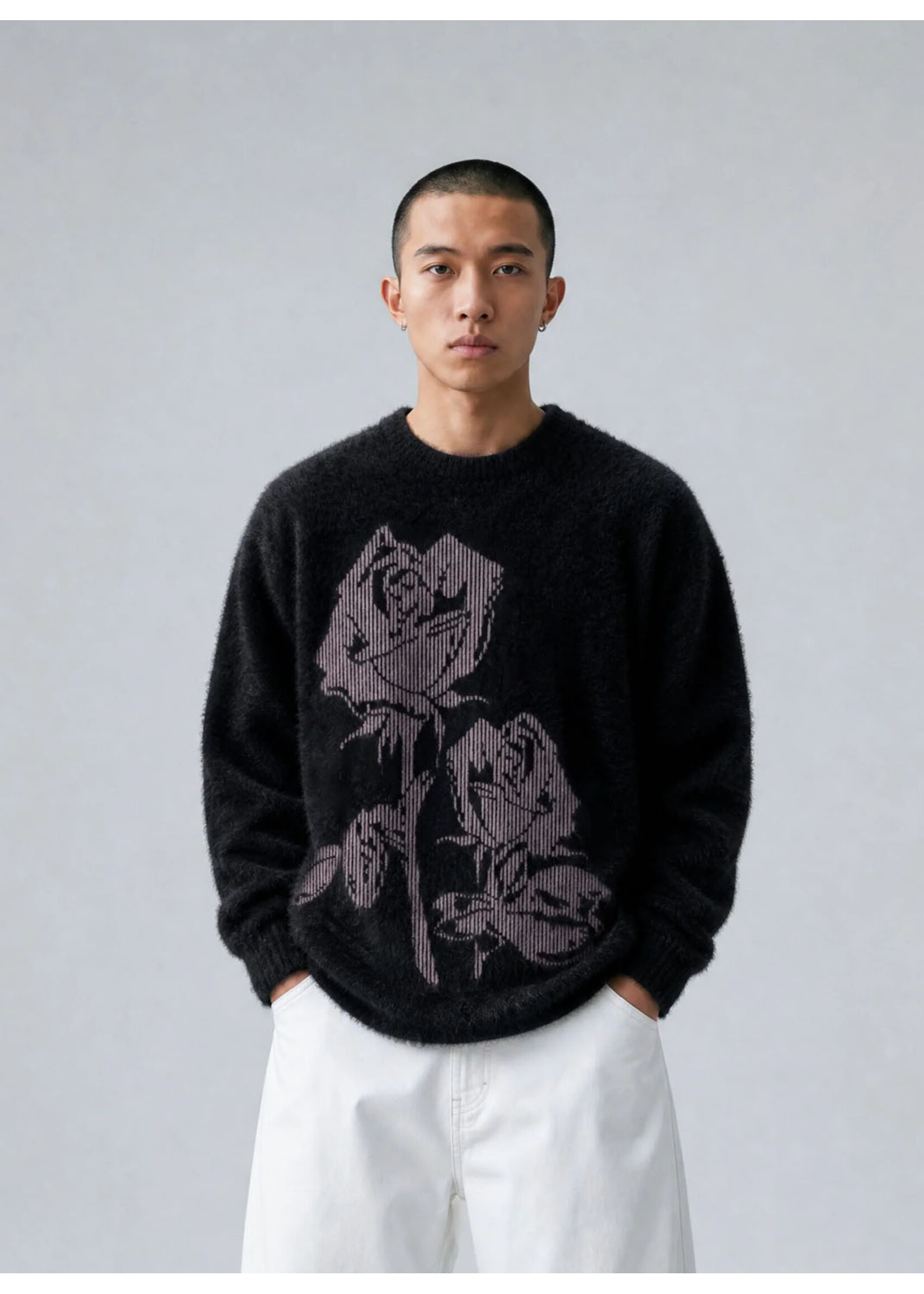 Vertere Berlin Morph Rose Knit Sweater Black VER-KS138-BLK