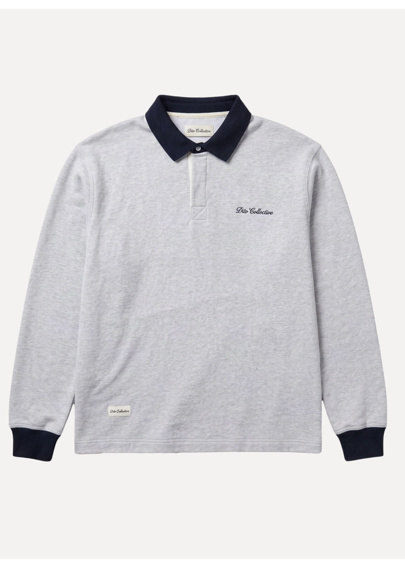 Dito Collective Courduroy Collar Rugby Polo Grey