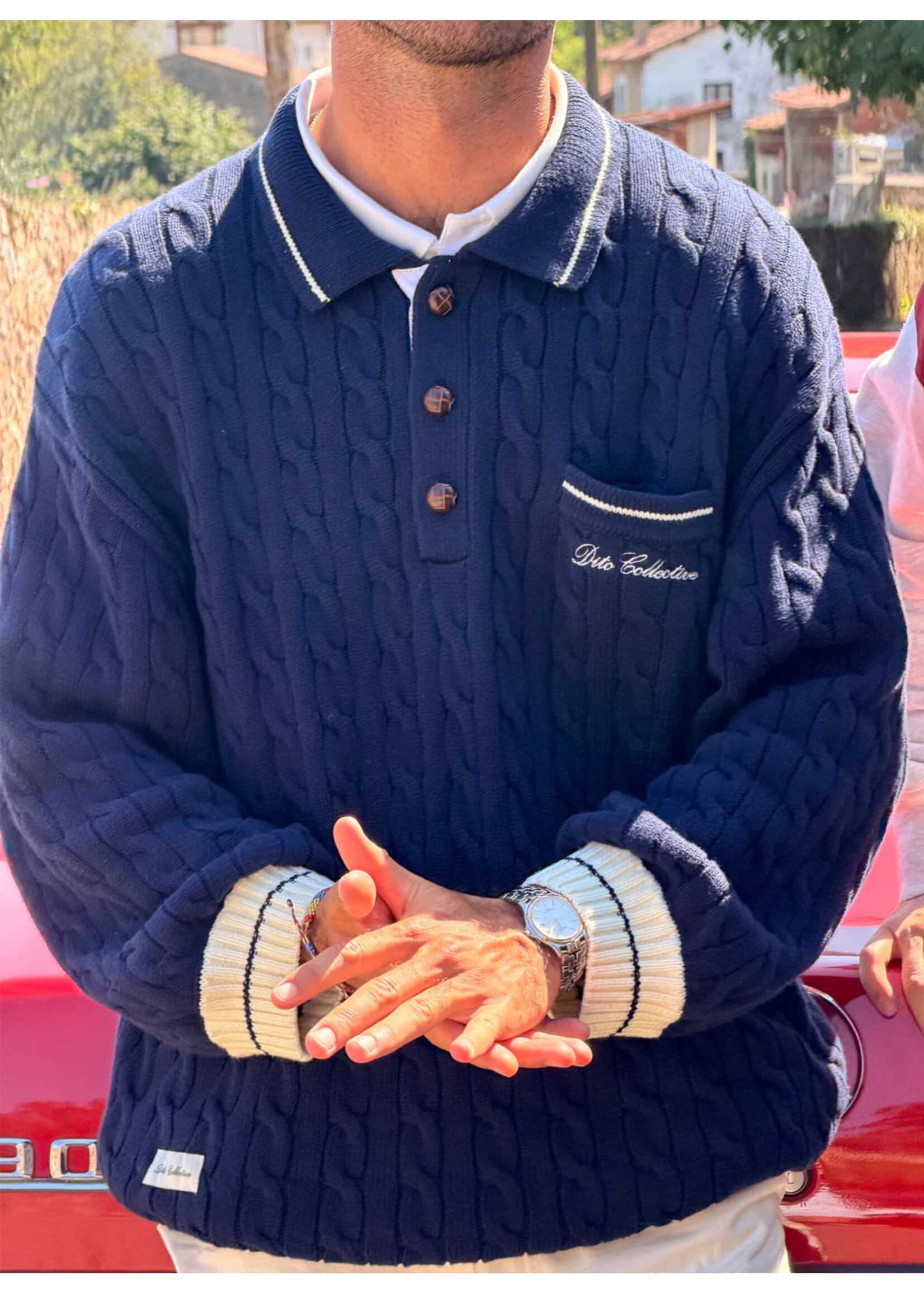 Dito Collective Classic Cable Knit Navy