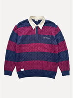 Dito Collective Rugby Cable Polo Navy/Burgundy
