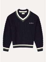Dito Collective Retro Collar Cable Knit Navy