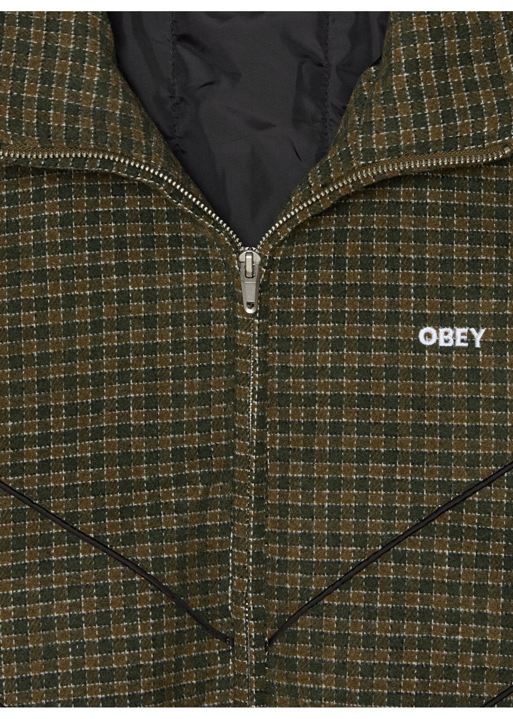 Obey Obey Leisure Training Jacket Dark Olive Plaid 121800632-DOL