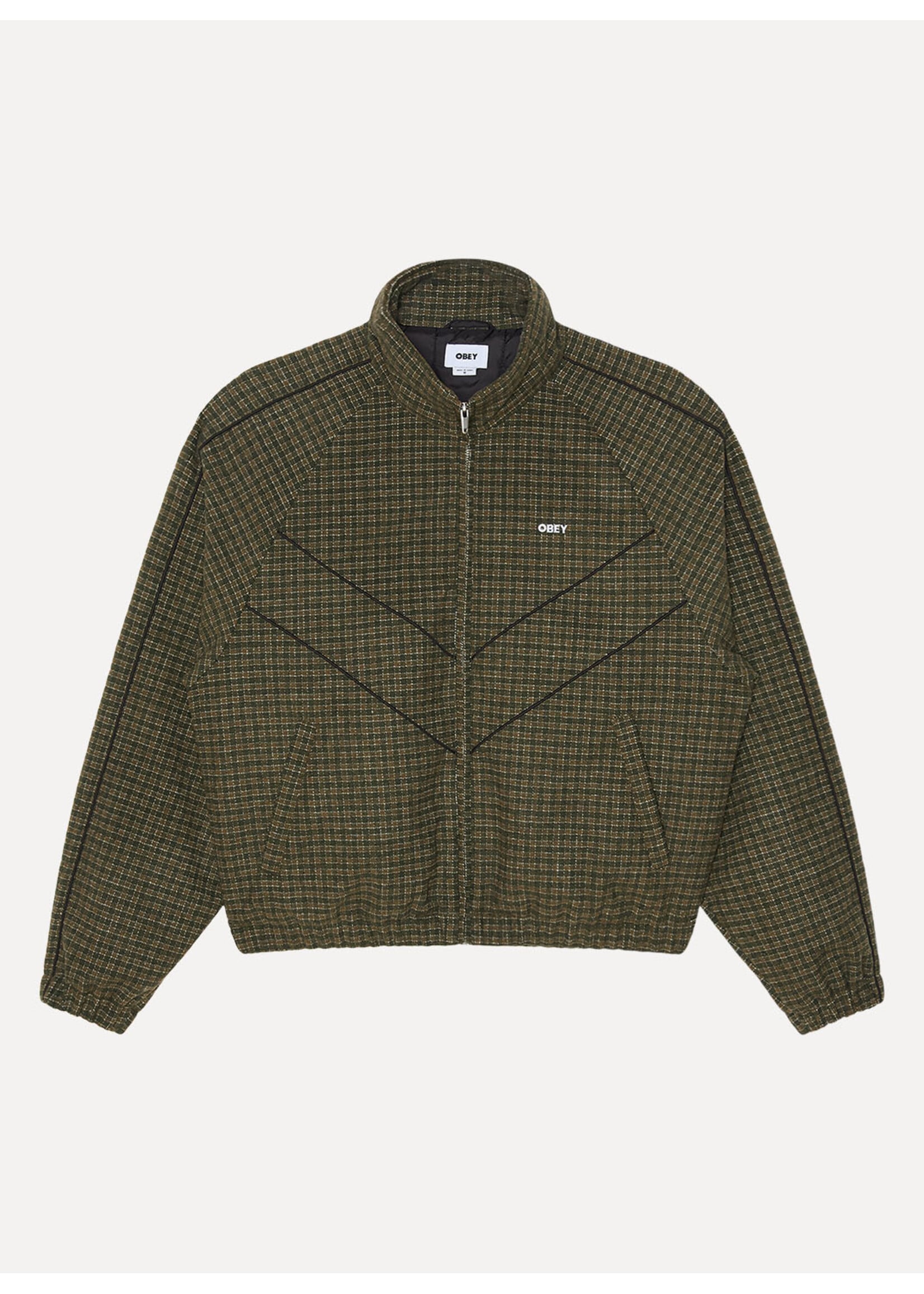 Obey Obey Leisure Training Jacket Dark Olive Plaid 121800632-DOL