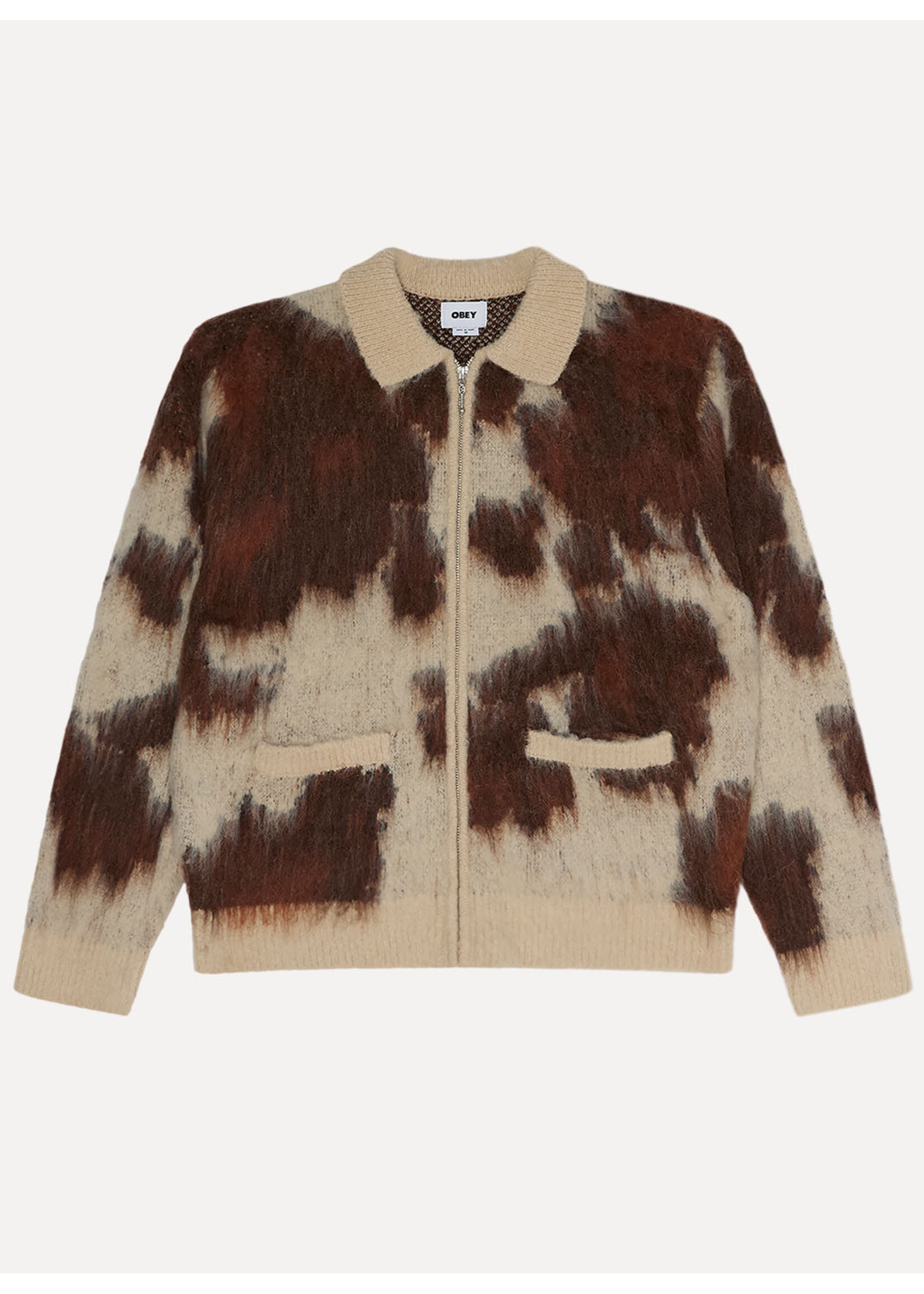 Obey Obey Cow Pattern Zip Sweater Cow Multi 151010050-COW