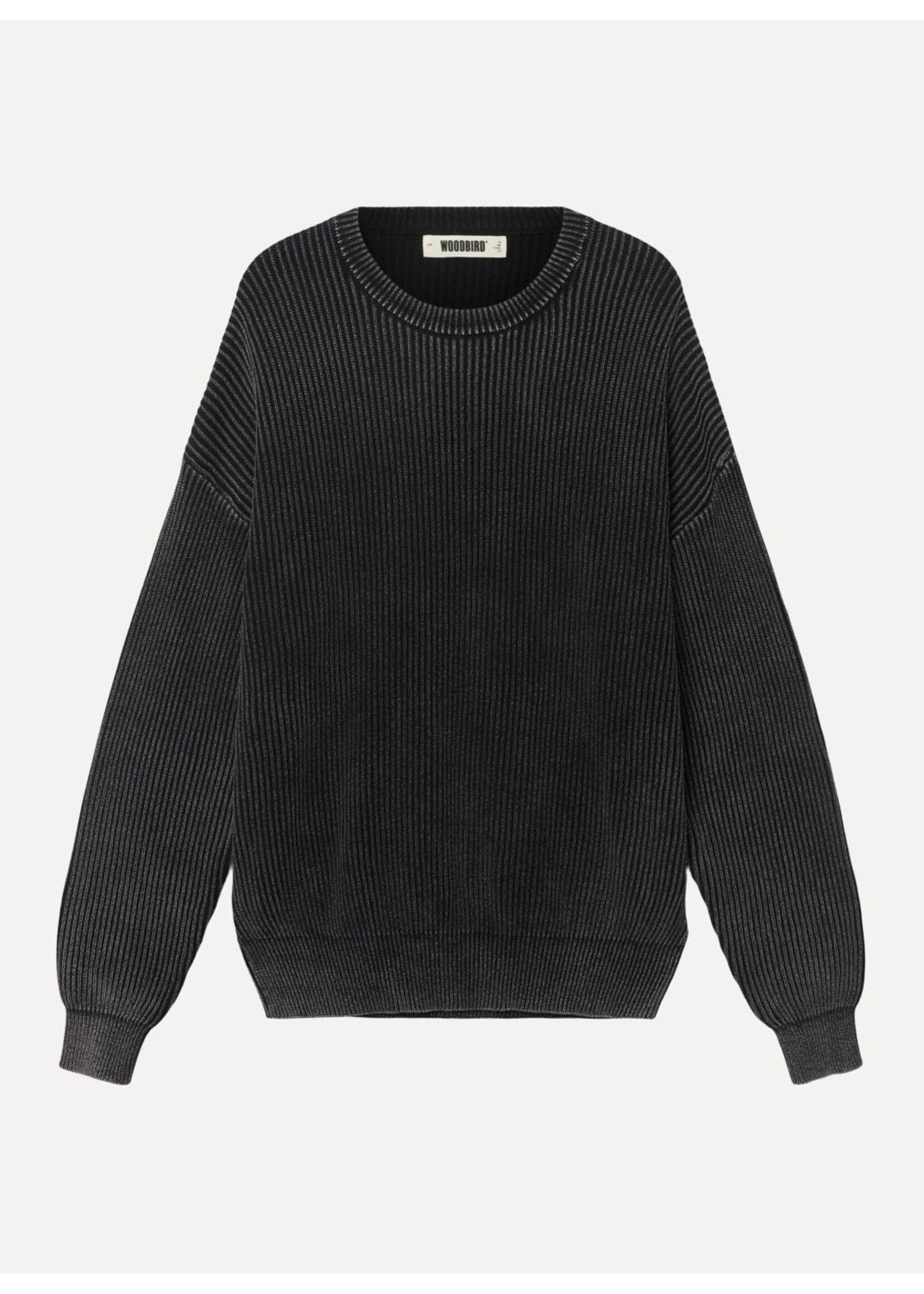 Woodbird WBSake Washed Crew Washed Black 2636-805