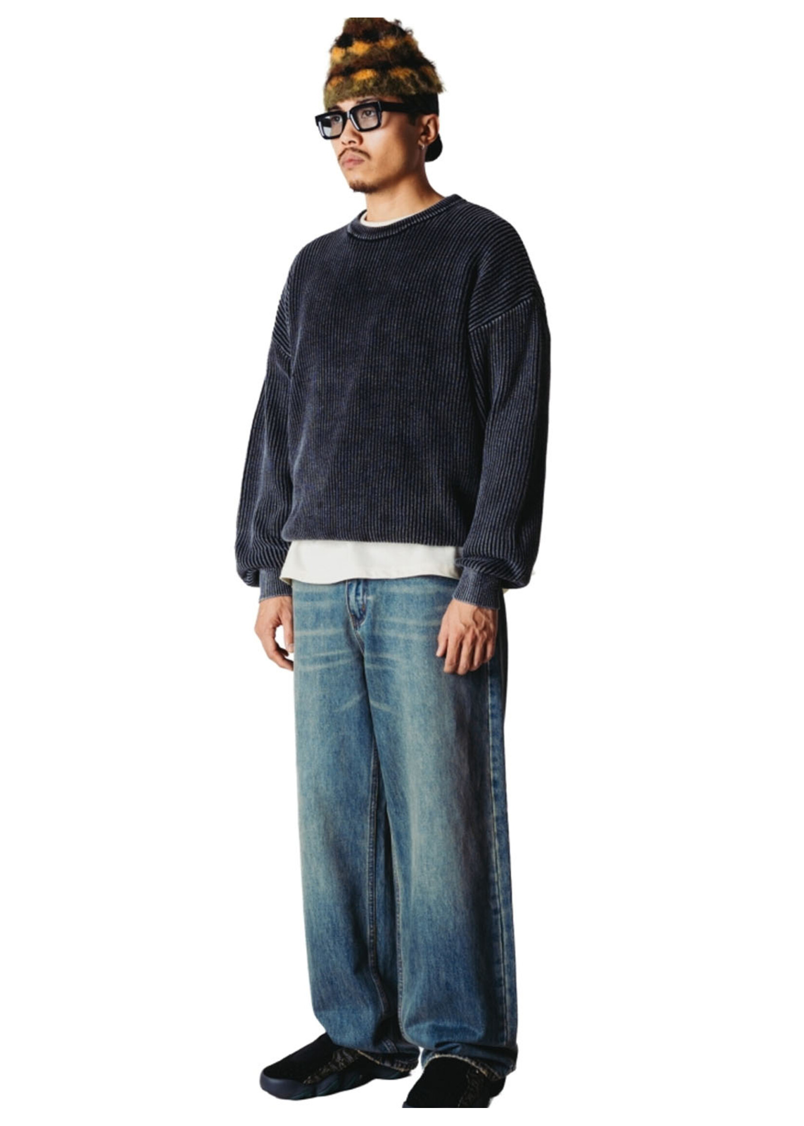 Woodbird WBSake Washed Crew Washed Black 2636-805