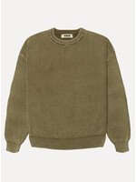 Woodbird WBSake Washed Crew Dark Olive 2636-805