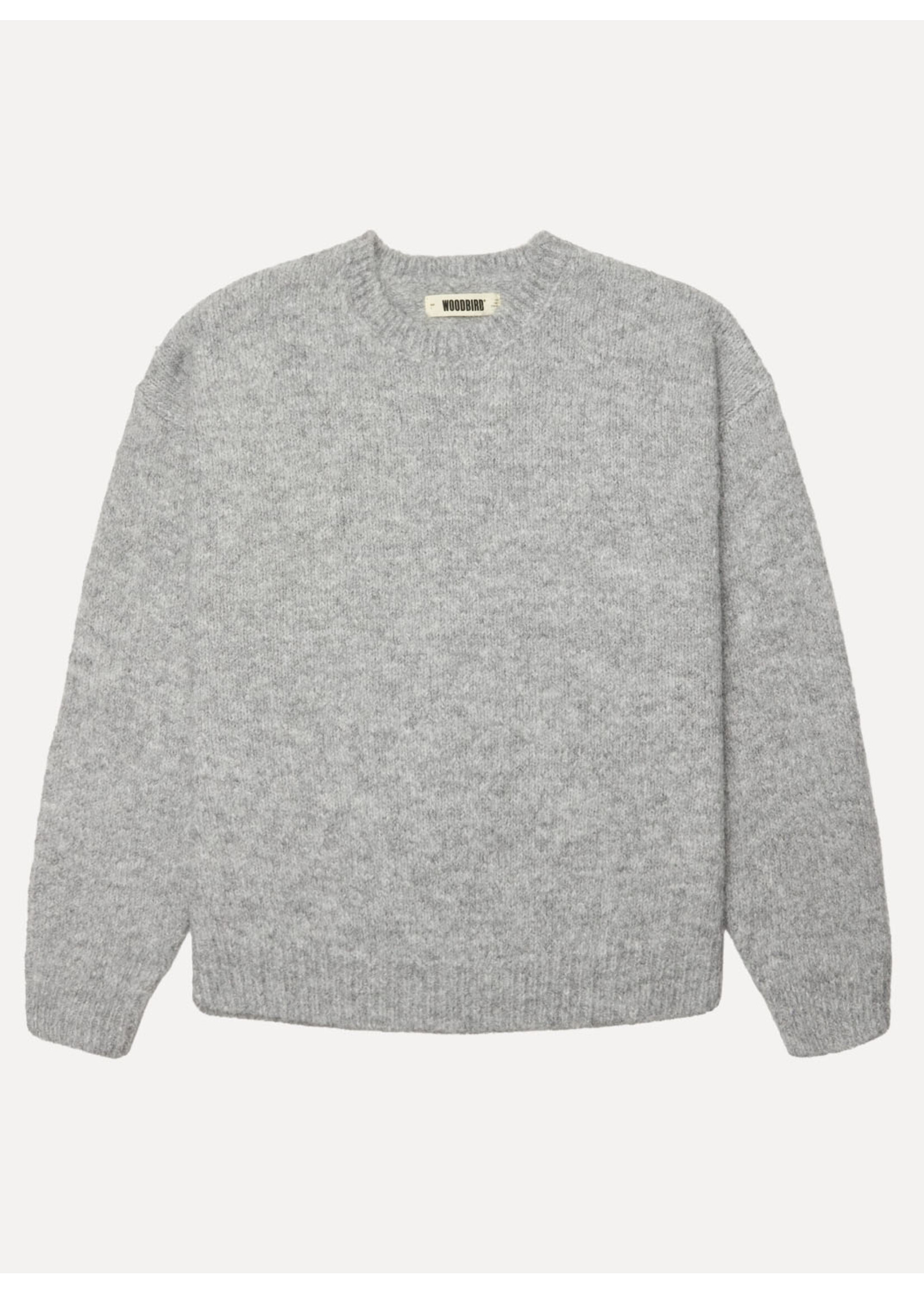 Woodbird WBKurt Mohairy Crew Dark Grey Melange 2636-802