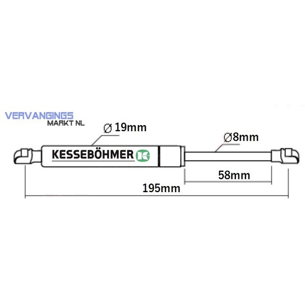 Kesseböhmer Gas Tension Lift Piston 320N Part 0013389006 Hydraulic Lift  Support