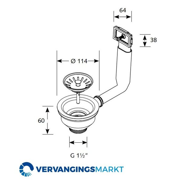 3 1/2 Korfplug universeel met overloop - Vervangingsmarkt