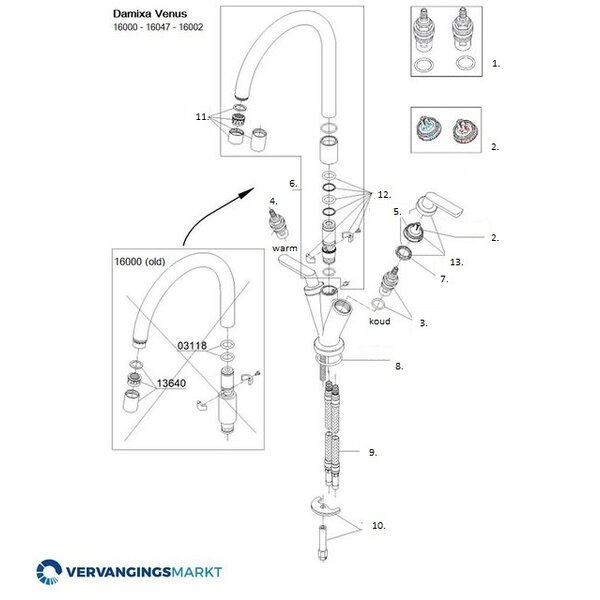 Damixa Venus 16000 onderdelen Vervangingsmarkt