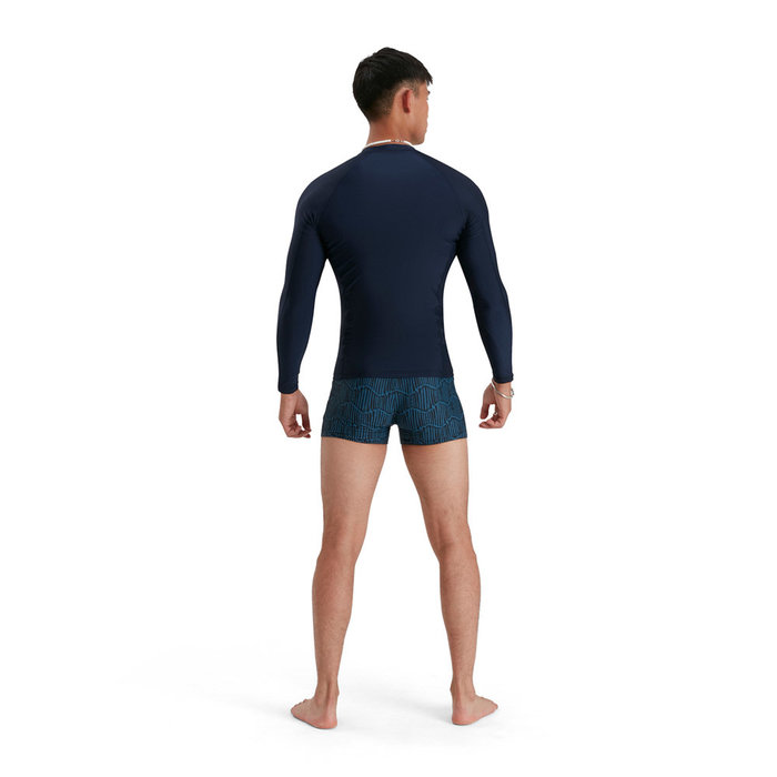 Speedo ECO M LONG SLEEVE RASH TOP NAV/WHI
