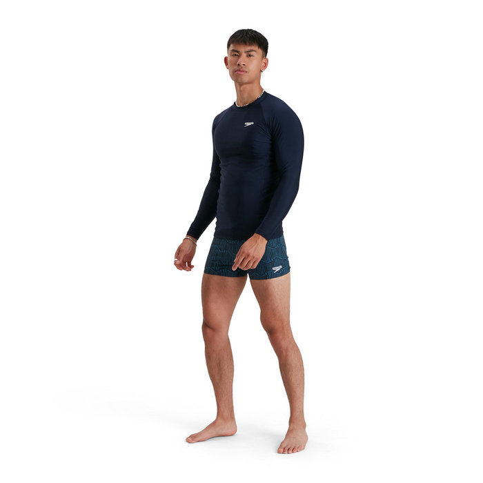 Speedo M LONG SLEEVE RASH TOP NAV/WHI