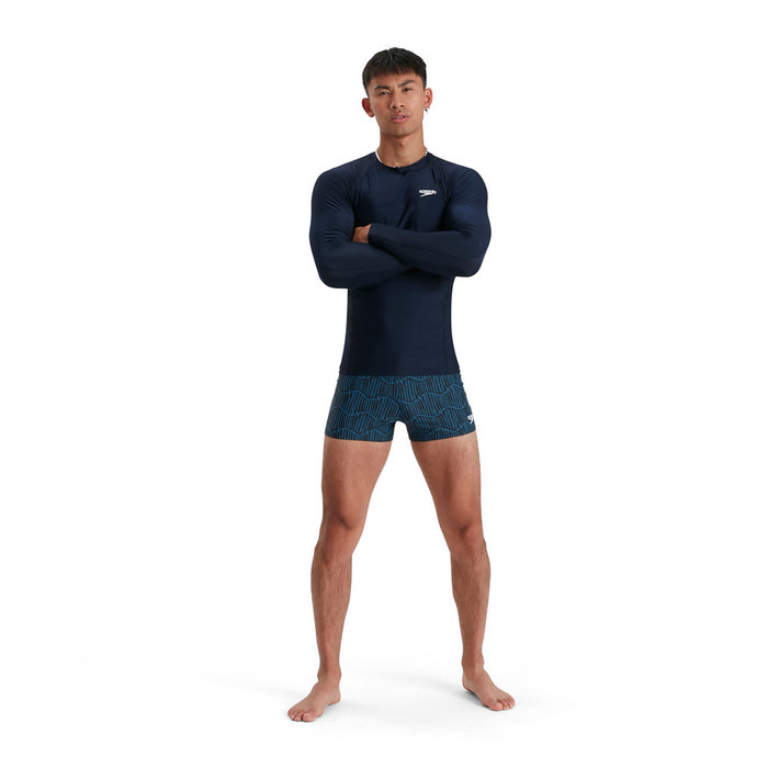 Speedo ECO M LONG SLEEVE RASH TOP NAV/WHI