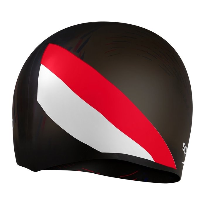 Speedo REV MOULDED SILICONE CAP BLA RED P12