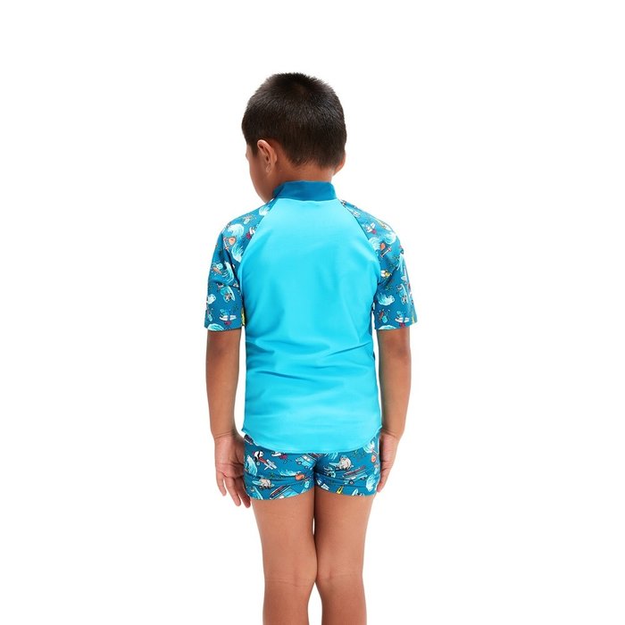 Speedo SH SLEEVE PR RASH TOP SET BLU