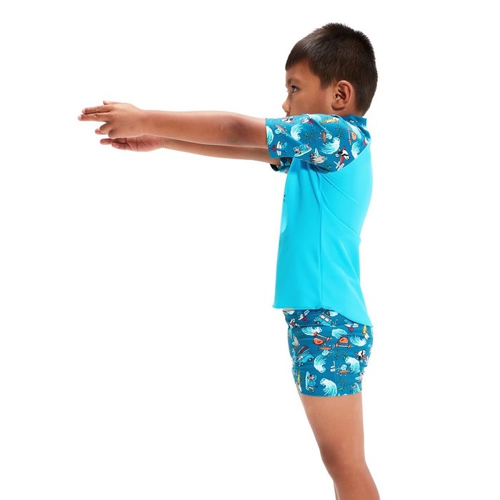 Speedo SH SLEEVE PR RASH TOP SET BLU