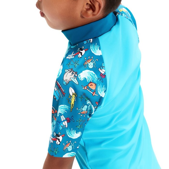 Speedo SH SLEEVE PR RASH TOP SET BLU