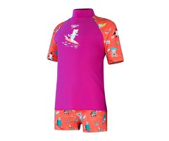 Speedo DIG SH SLEEVE RASH TOP SET PUR/PIN