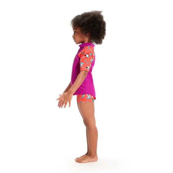 Speedo DIG SH SLEEVE RASH TOP SET PUR/PIN