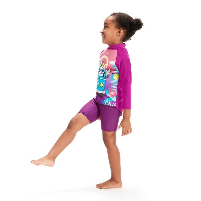 Speedo DIG LONG SLEEVE RASH TOP PUR/BLU