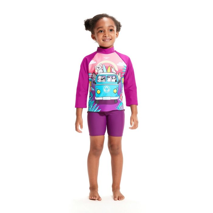 Speedo DIG LONG SLEEVE RASH TOP PUR/BLU